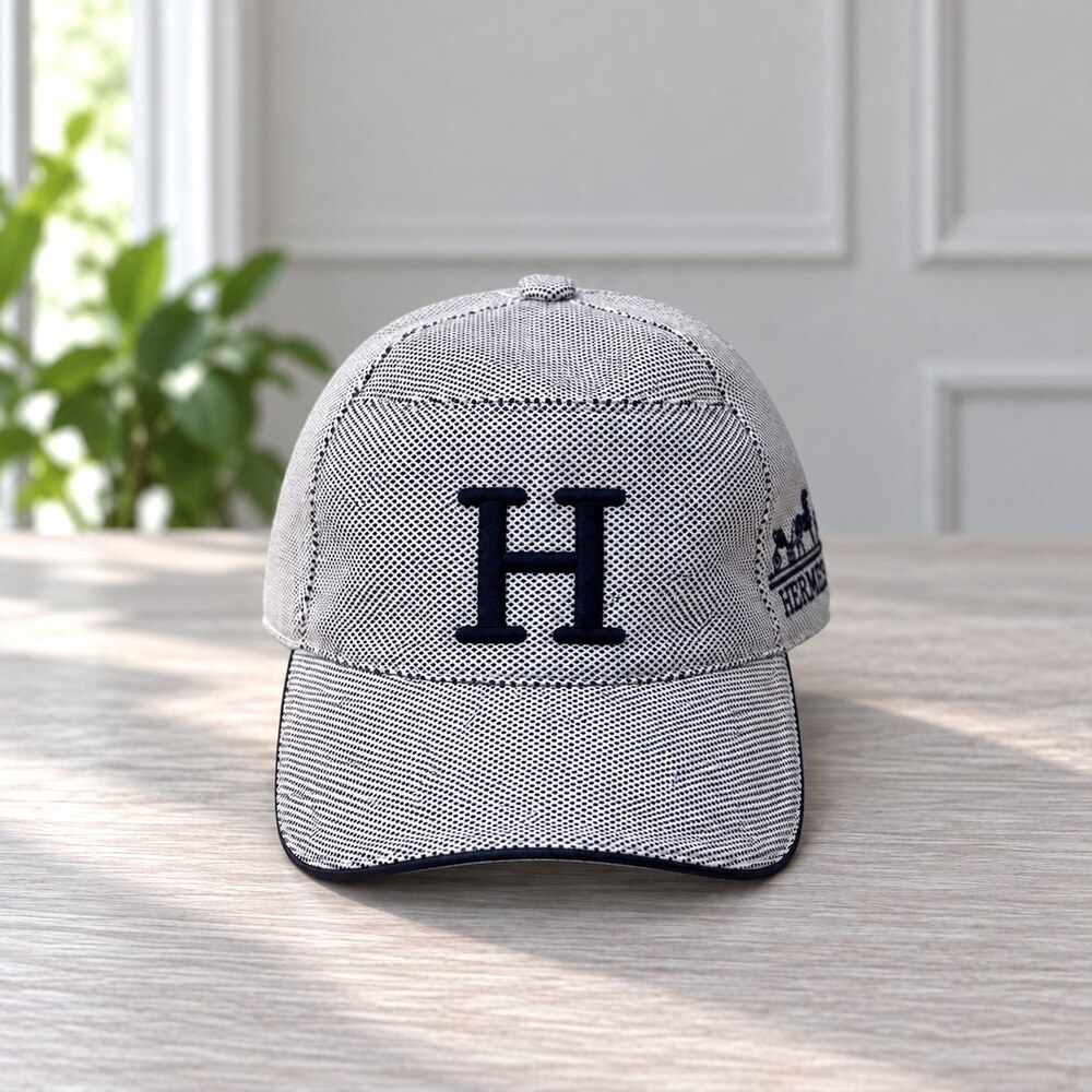 Hermes Light Gray H Logo Cap